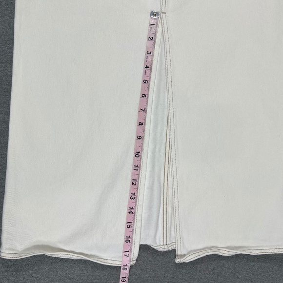 Blank NYC Ecru See You Again Denim High Rise Maxi Skirt 28 100% Cotton Slit 90s - Picture 12 of 13